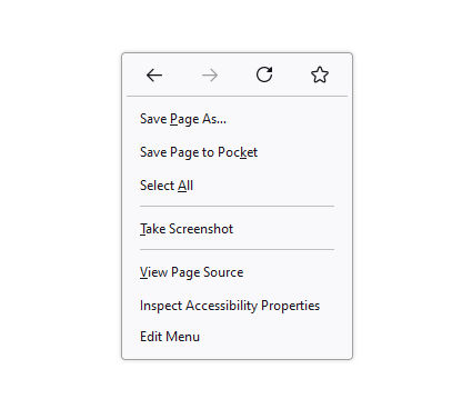 Edit Context Menu Page